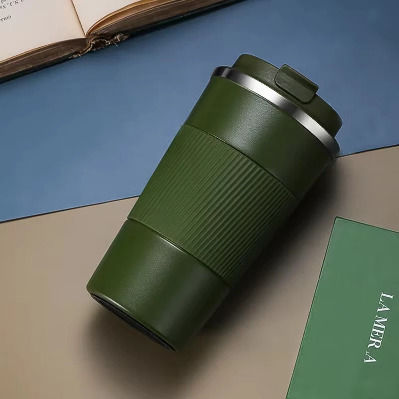 (image for) IPRee 510ml Double Stainless Steel Coffee Thermos Mug with Non-Slip Case Car Vacuum Flask Travel Insulated Bottle Coffee Cup Mug Milk Cup